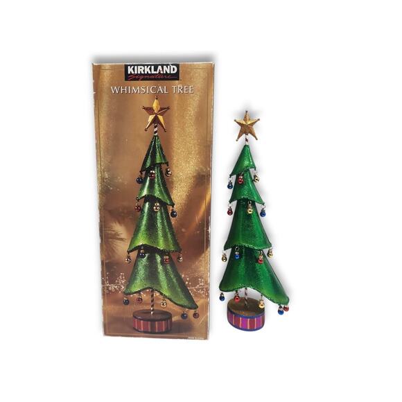 Kirkland Signature Costco Green Metal Whimsical Christmas Tree 19.5" w/ Box - Picture 1 of 14